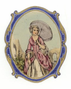 Senhora francesa com guarda-sol de French School