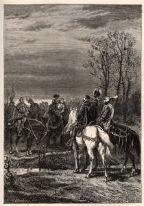 Guerras Religiosas Francesas - Outubro 1569 Guerra das Religiões - As Conversas que precederam a Batalha de Moncontour (Henri, Duque de Anjou futuro Henrique III e Gaspard II de Coligny - A Batalha de Moncontour (Outubro 1569) - gravura de "A história da F de French School