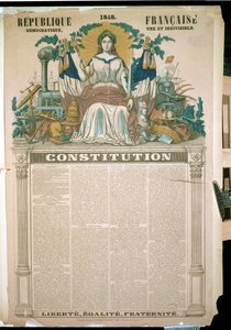 República Francesa, Constituição de 1848 (gravura a cores) de French School