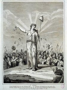 Revolução Francesa: "O liberte" Hommage à la Liberte. Gravura do século XVIII Paris, Museu Carnavalet de French School
