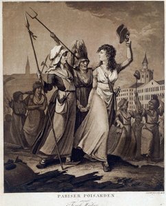 Revolução Francesa: "Parisian poissardes" Imprimir por volta de 1789 Paris, Musee Carnavalet de French School