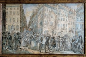 Revolução Francesa: "Scene de rue parisienne: le vendeur du journal "L