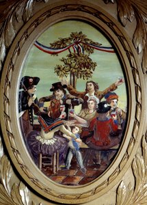 Revolução Francesa: "A Refeição Republicana no Café Le Procope em Paris" Pintura anónima. Paris do século XVIII, Le Procope de French School