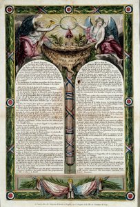 Revolução Francesa: cartaz da declaração dos direitos humanos de French School
