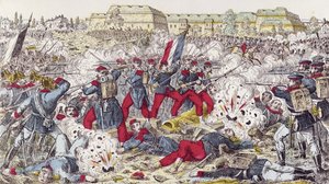 Tropas francesas rodeadas pelo exército prussiano na batalha de Sedan, 31 de agosto de 1870 de French School