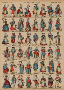 Roupas francesas (gravura colorida) de French School