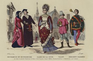 Trajes franceses do século 13 de French School