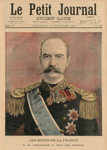 Apresentadores franceses, Sua Majestade George I, Rei da Grécia, ilustração da capa do &39;Le Petit Journal&39;, suplemento ilustrado, 10 de novembro de 1895