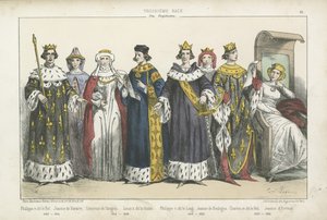 Reis e rainhas franceses dos séculos XIII e XIV de French School