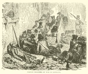 Prisioneiros de guerra franceses na Alemanha (gravura) de French School