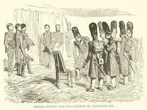 Os soldados franceses e o retrato do filho de Napoleão (gravura) de French School