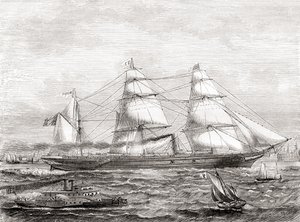 transatlântico francês de navio a vapor Pereire (1866-1888), de Les Merveilles de la Science, pub.1870 de French School