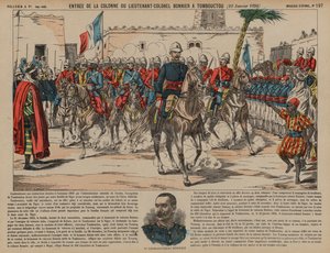 Tropas francesas comandadas pelo Tenente-Coronel Eugene Bonnier entram em Timbuktu de French School