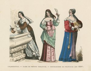 Trajes femininos franceses, século XVII de French School
