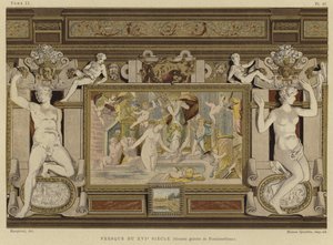 Afresco no Chateau de Fontainebleau, França, do século XVI de French School