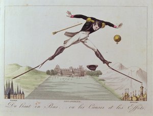 De Alto a Baixo ... ou as Causas e os Efeitos, caricatura da política externa de Napoleão, c.1814 de French School