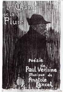 Capa da partitura Le Chant de la pluie, de um poema de Paul Verlaine, 1844 de French School