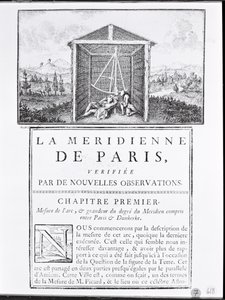 Primeira página do primeiro capítulo de La Meridienne de Paris de Cesar-François Cassini de Thury, 1744 de French School