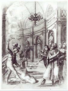 Frontispício para Polyeucte por Pierre Corneille (1606-84) publicado em 1643 de French School