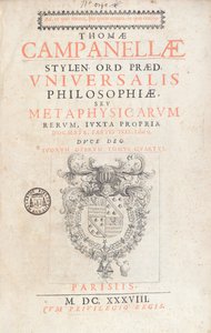 Frontispício à Filosofia Universal por Tommaso Campanella, publicado em Paris, 1638 de French School