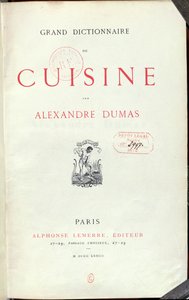 Frontispício do Grande Dicionário de Culinária por Alexandre Dumas Pere (1803-70) 1873 de French School