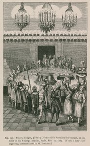 Ceia Fúnebre, dada por Grimod de la Reynière, o Jovem, em seu Hotel nos Champs-Elysées, Paris, 1º de fevereiro de 1783 de French School