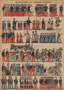 Procissão fúnebre de um Marechal de França (gravura a cores) de French School