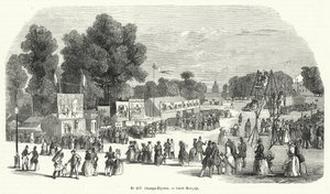 Funfair on the Carre Marigny, Champs Elysees, Paris (gravura) de French School