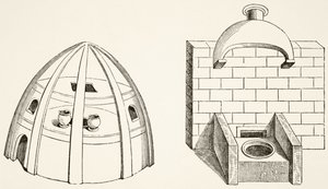 Fornos, como usado por cientistas e alquimistas na Idade Média, de Ciência e Literatura na Idade Média por Paul Lacroix (1806-84) publicou Londres 1878 de French School