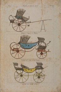 Móveis e Objetos de Gosto, nº 32, Phaeton Simples (gravura colorida) de French School