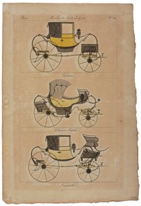 Móveis e Objectos de Gosto, No. 32, Phaeton Simple (gravação a cores) de French School