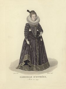 Gabrielle dEstrees, amante do rei Henrique IV da França de French School