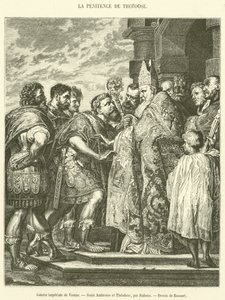 Galeria Imperial de Viena, Santo Ambrósio e Teodósio (gravura) de French School