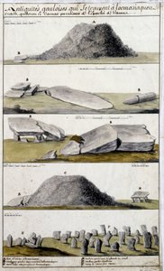 Antiguidades Gálicas localizadas em Locmaziaquev, Crach, Quiberon e Carnac, paróquias do Eveche de Vanne - in "Descrição histórica, topográfica e natural da Bretanha" de Robien de French School