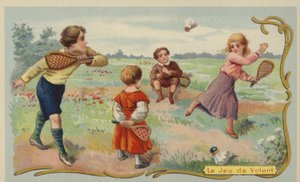 Jogo de badminton (chromolitho) de French School