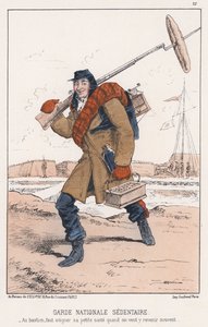 Garde Nationale Sedentaire (gravura a cores) de French School