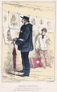 Guardião da Paz Público (gravura a cores) de French School
