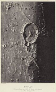 Gassendi, Montanhas Lunares (litografia) de French School