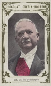 Gaston Doumergue (foto colorida) de French School