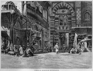 Portão de Biwaristande Qalawim, de LEgypte, por Georg Moritz Ebers, 1881 de French School