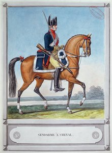Gendarme montado em um cavalo, c. 1812 de French School