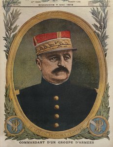 General Franchet dEsperey comandante de um grupo do Exército, ilustração da capa do Le Petit Journal, suplemento ilustrado, 7 de maio de 1916 de French School