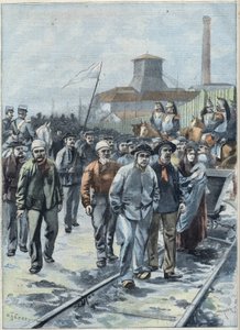 Greve geral para menores no norte da França, em " Le Petit Parisien". de French School