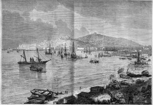 Vista geral de Gaete (Gaeta), Itália de French School