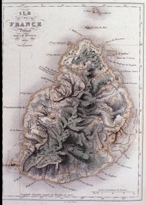 Mapa geográfico da Maurícia (Anc. Ile de France) - gravura de French School