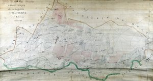 Mapa geométrico do Seigneury de Hauterive, por Labrune, em 1787. de French School