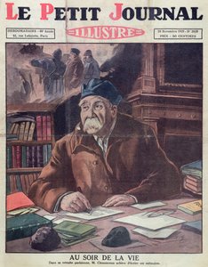 Georges Clemenceau (1841-1929) na velhice, capa do Le Petit Journal 10 de novembro de 1929