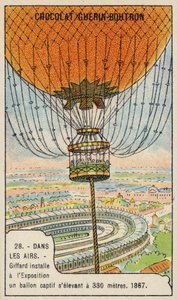 Balão amarrado de Giffard na Exposição Internacional, Paris, 1867 de French School