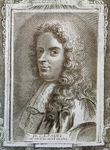 Giovanni Domenico Cassini (1625-1712), ilustração da History of Mathematicians de Alexandre Saverien (1720-1805), publicado em Paris 1766 de French School