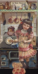 Menina cozinhando na cozinha de French School